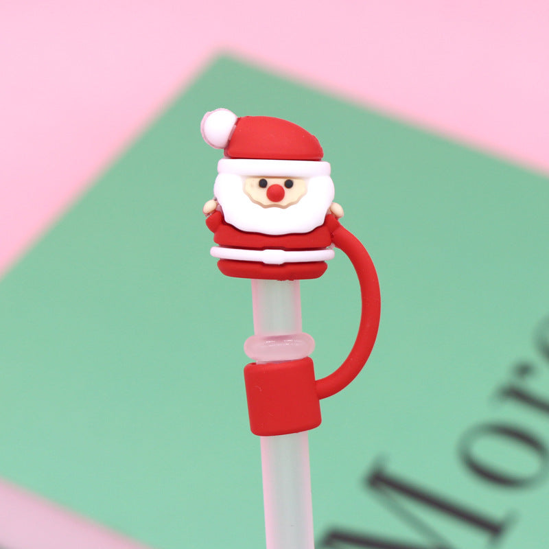 Wholesale Christmas 8MM Silicone Straw Caps