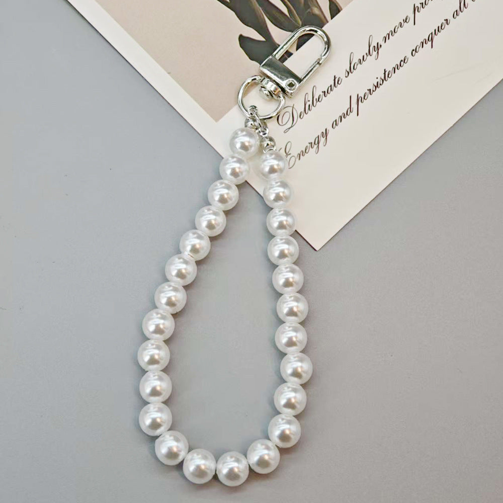 Wholesale 10pcs DIY imitation pearl pearl chain keychain