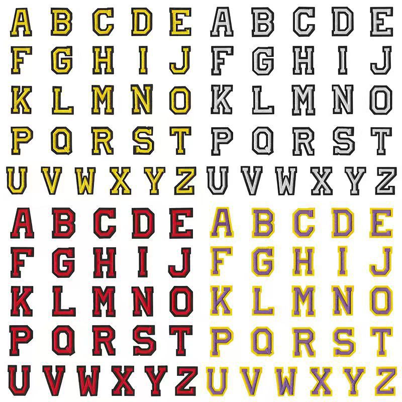 Wholesale Modern Embroidered Alphabet Number Patch Set 26 Heat Adhesive Pieces For Clothing And Towel Fashion Accessory