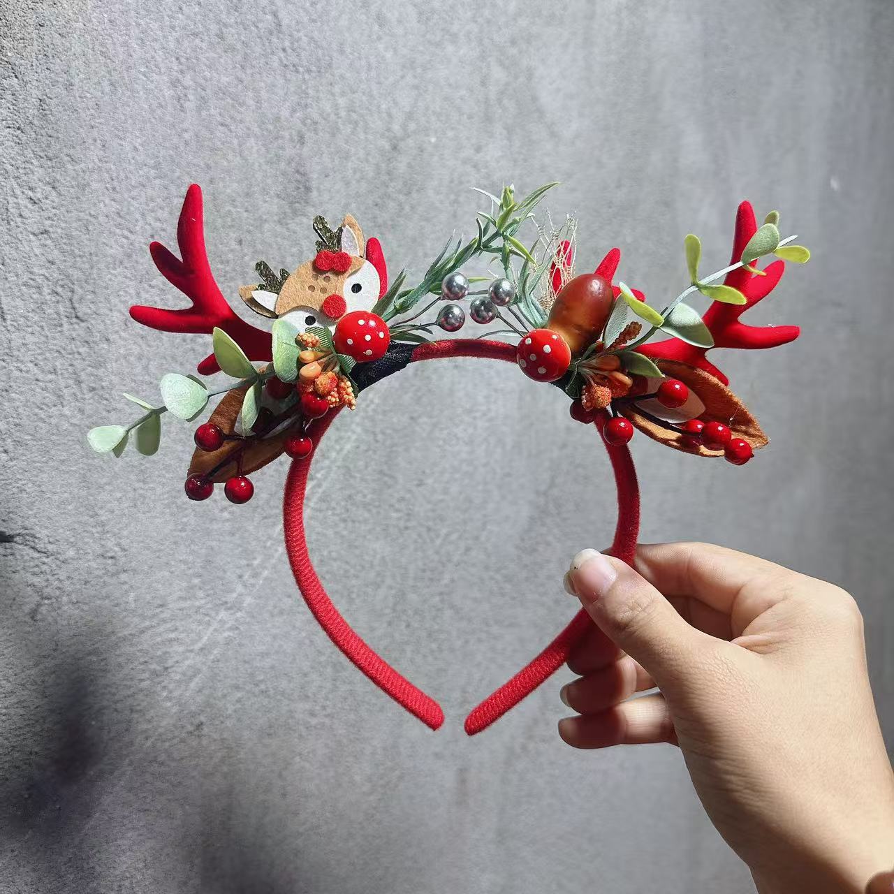 Wholesale New Christmas Hair Band Elk Horn Headwear Aeson Bleu Children's Dress High-end Sense