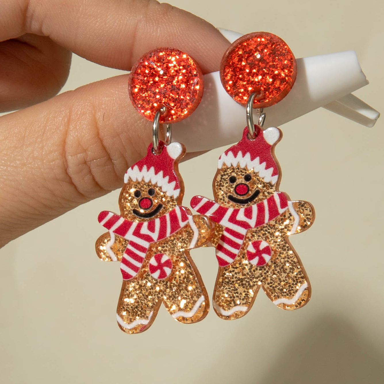 Wholesale  Santa Claus glitter Acrylic Earrings