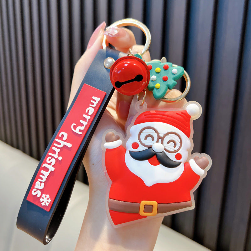 Wholesale Christmas Cartoon Snowman Santa Claus PVC Keychain