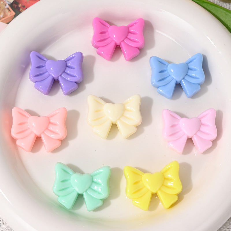 Wholesale 5pcs/pack   Candy-colored bow beads   Acrylic Beads