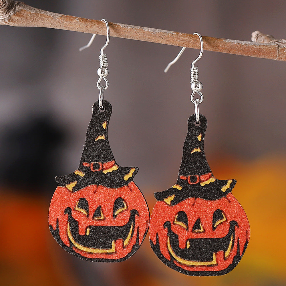 Wholesale Ghost Face Pumpkin Witch Hat and Witch Boots Pendant Earrings