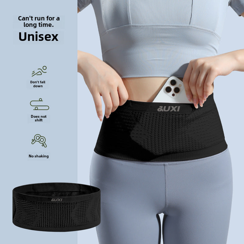 Wholesale Running waist bag multifunctional close-fitting outdoor invisible mobile phone bag men and women knitted water-repellent sports waist bag