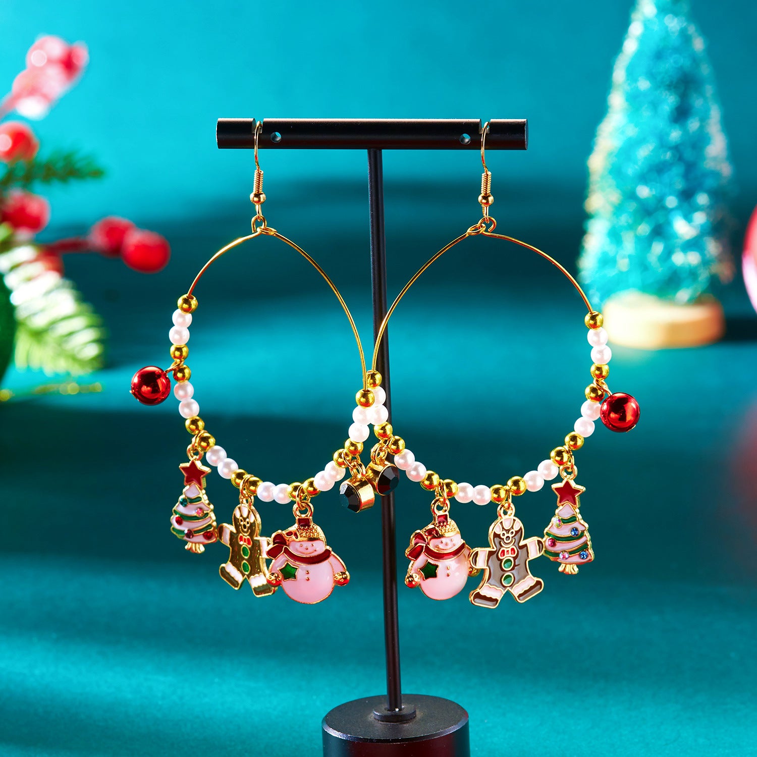 Wholesale Christmas tree  reindee  gingerbread man earrings