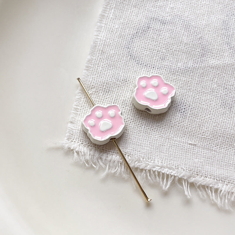 Wholesale 10pcs Cartoon Cute Dog Cute cartoon dog paw print Beads