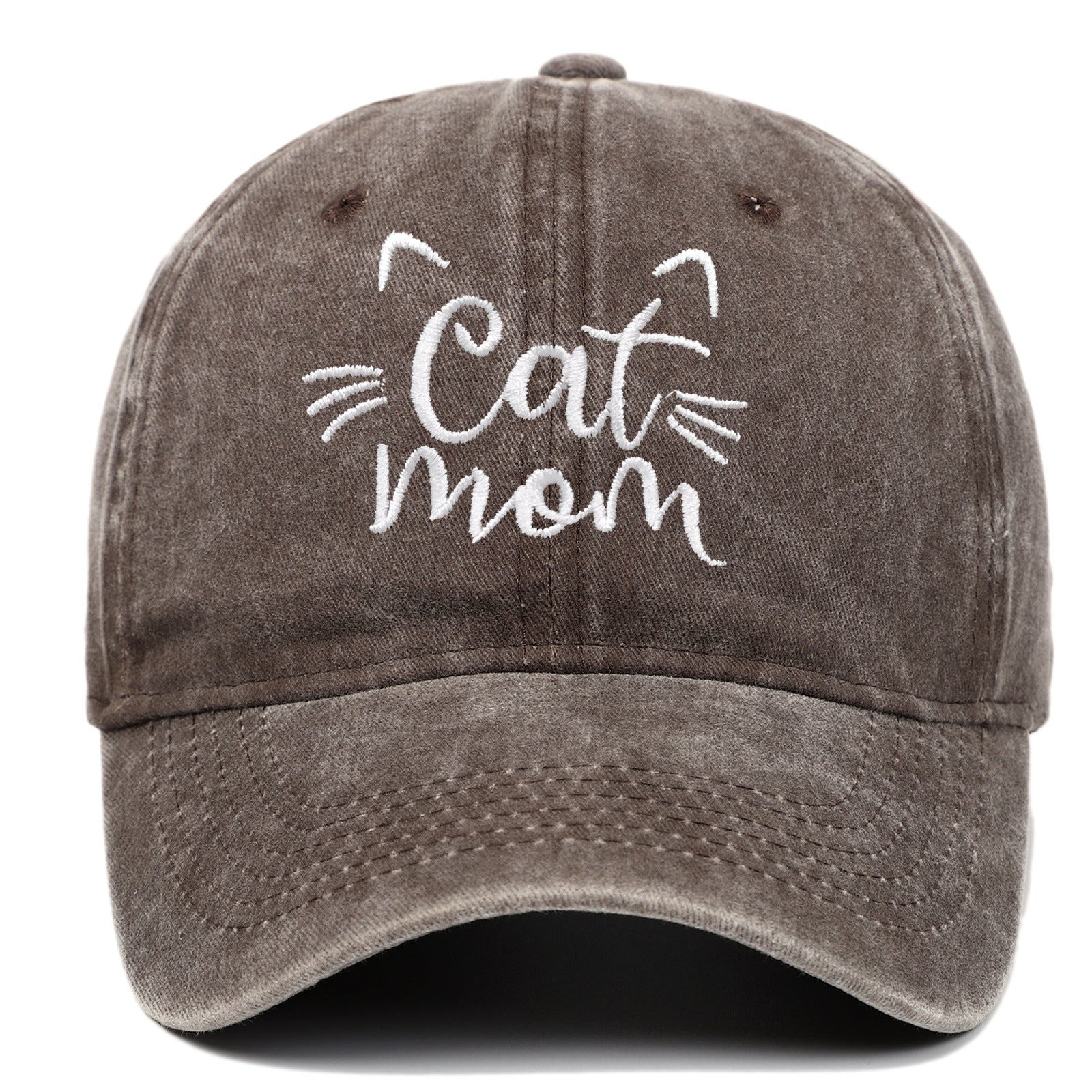 Wholesale of New CAT MOM Embroidered Vintage Washed Cotton Baseball Caps