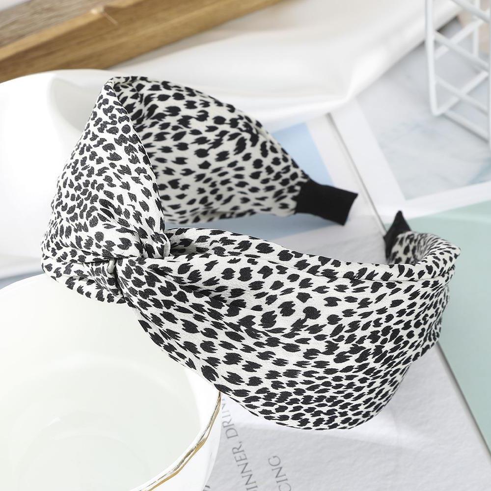 Wholesale Ancient Leopard Pattern Cross Fabric Hair Hoop