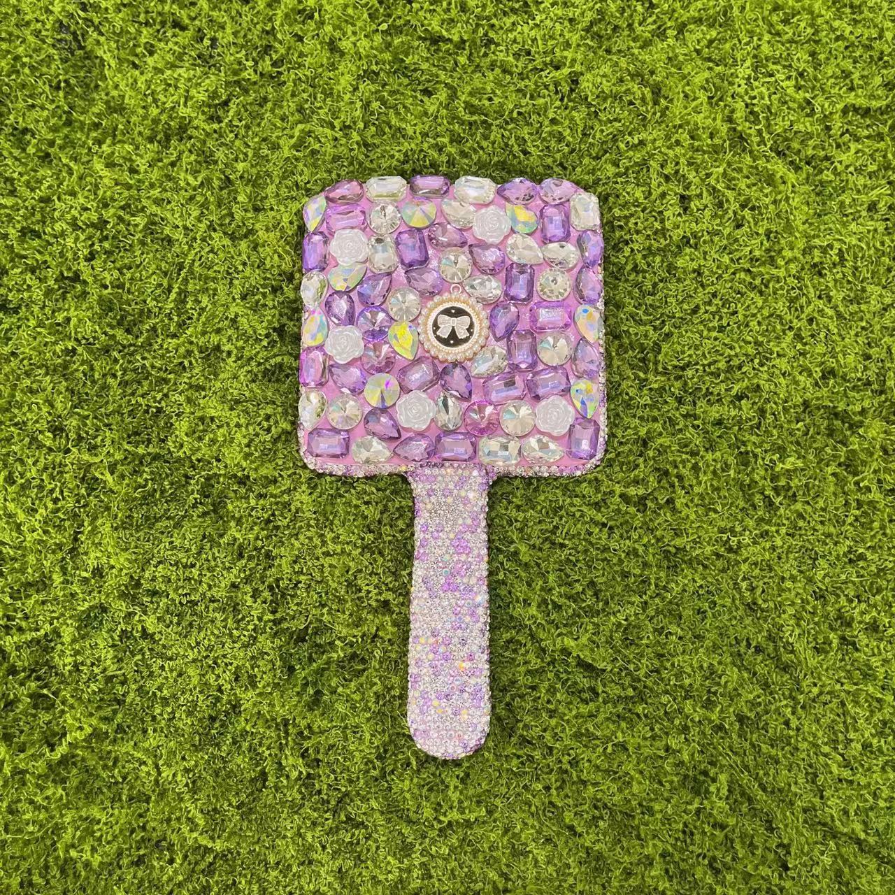 Wholesale Beauty Salon Tattoo Diamond Design New Beauty Tools Hand Handle Mirror