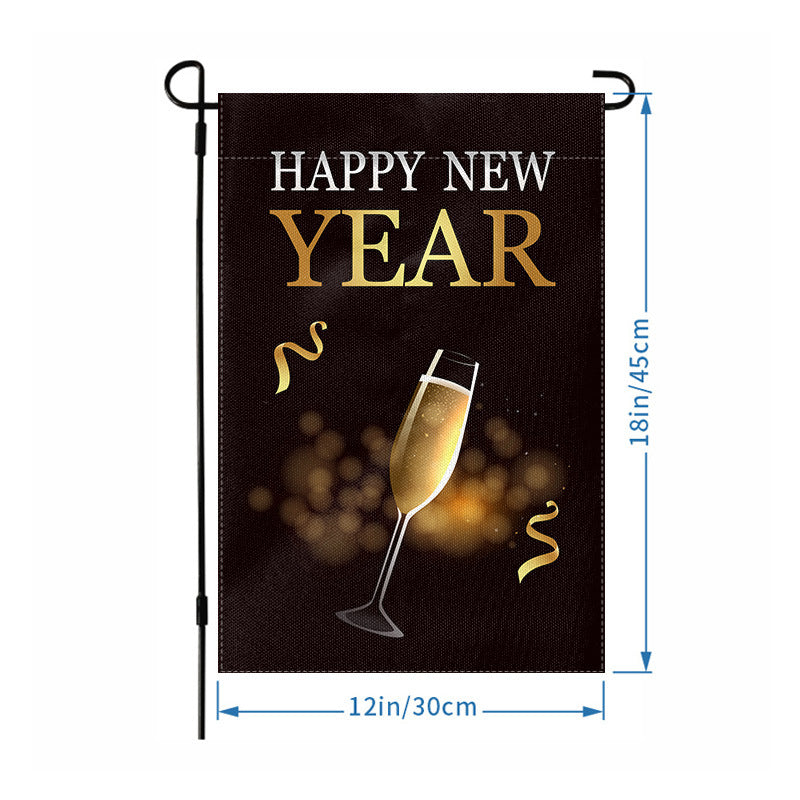 Wholesale 2026 New Year Garden Flag Hanging Flag Party Atmosphere Garden Flag