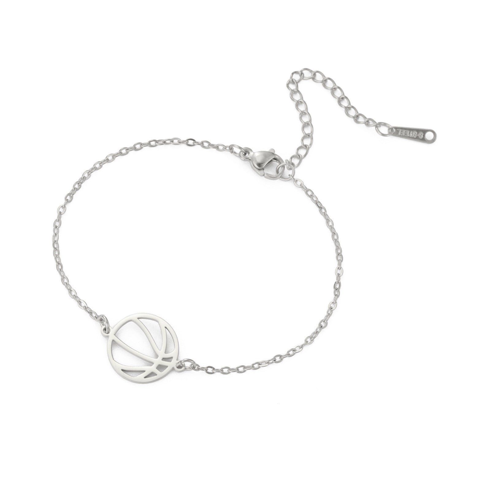 Wholesale Double Hole Volleyball Basketball Pendant Stainless Steel Bracelet