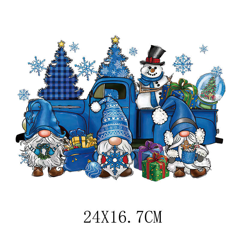 Wholesale Christmas snowman cartoon heat transfer  UV DTF Ready to Press Transfers Wraps