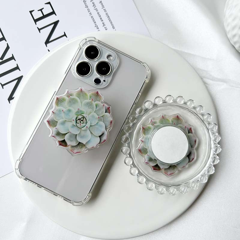 Soporte de teléfono de pegamento de suculentas acrílicas al por mayor