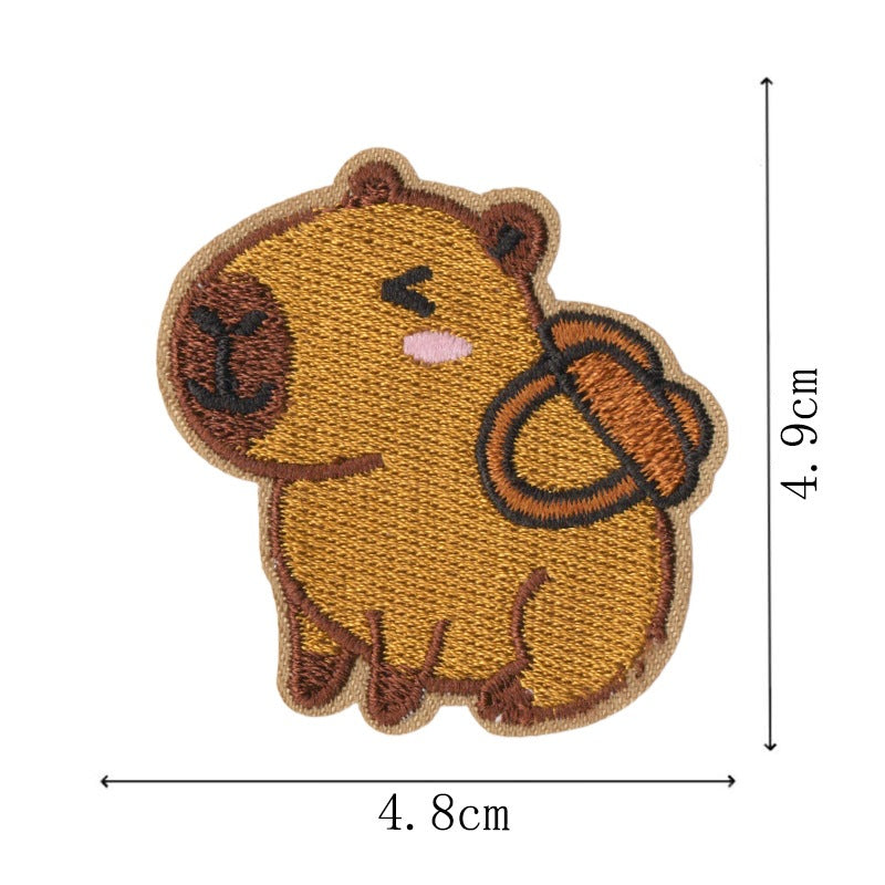 Wholesale 9 Pack Trendy Iron On Capybara Embroidery Patches For DIY Clothing Bags And Towel Decoration