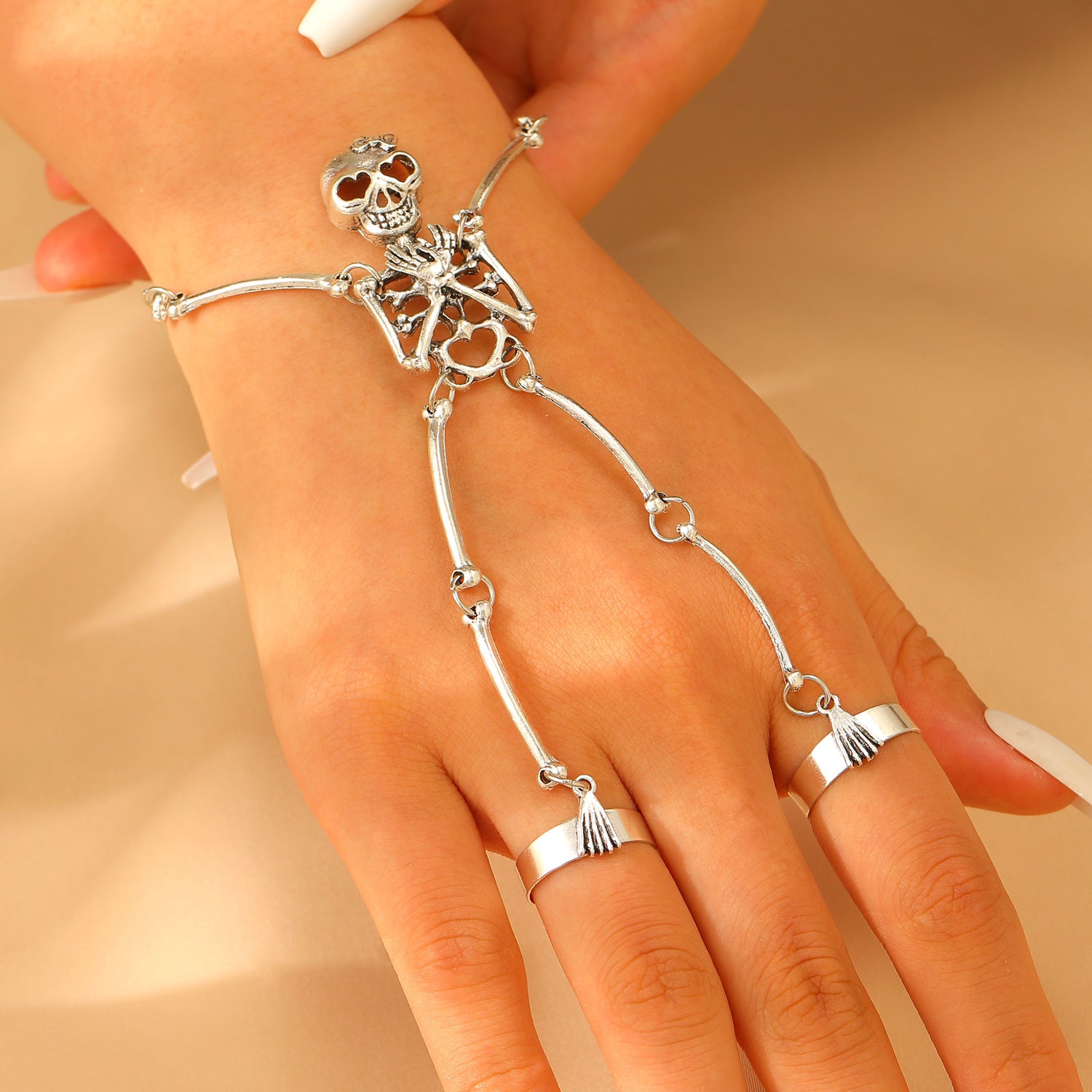 Wholesale Gothic Skull Bangle Bracelet Retro Dark Punk Style Antique Silver Alloy Unisex Fashion Jewelry Accessory
