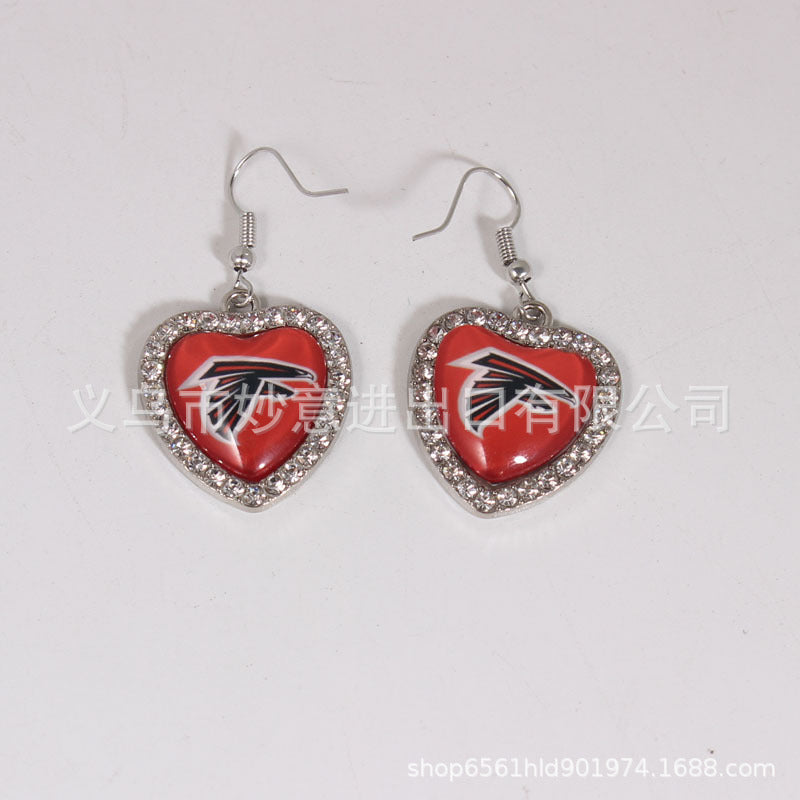 Wholesale Peach Dot Diamond Logo Earrings