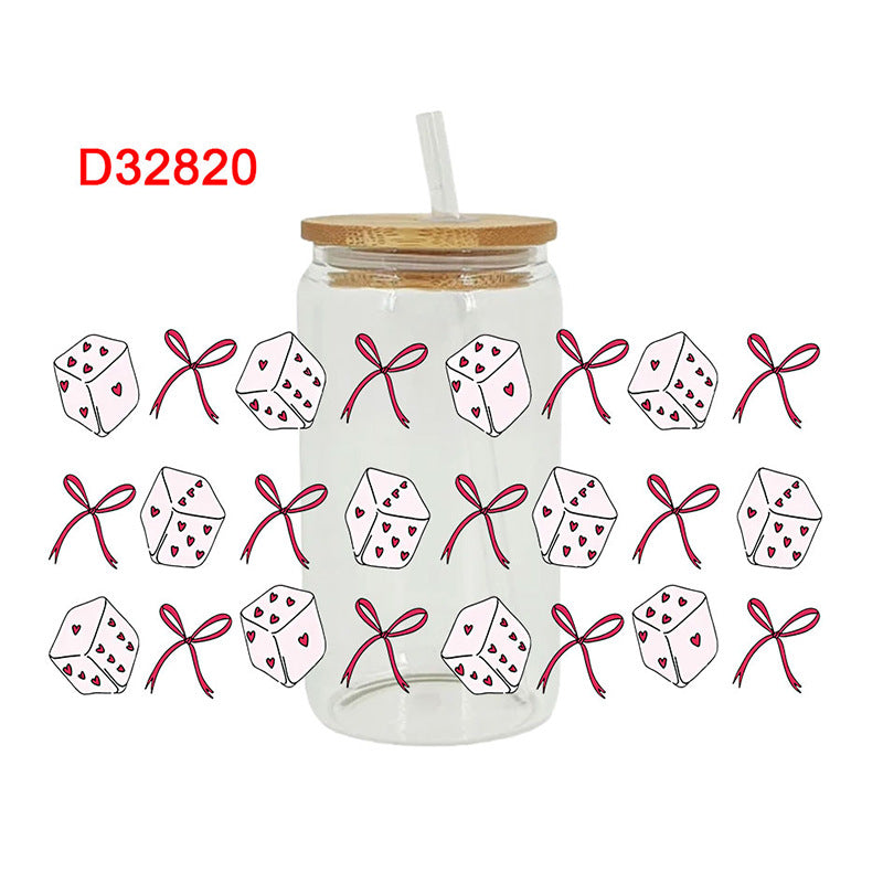 Wholesale Black and white billiards  16oz Cup UV DTF Wraps