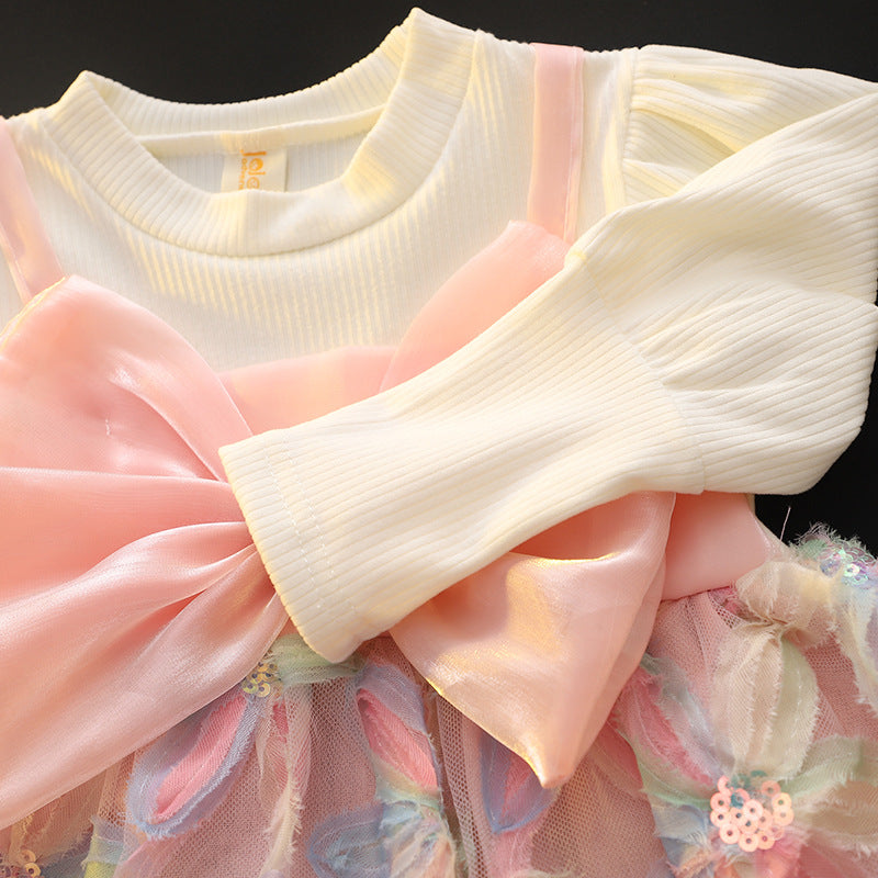 Wholesale Creative Cute Bow Dress Baby Clothes