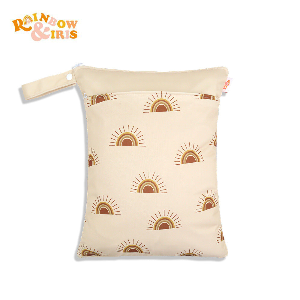 Almacenamiento de impresión al por mayor pañales para bebés seco separación húmeda de doble capa bolso impermeable