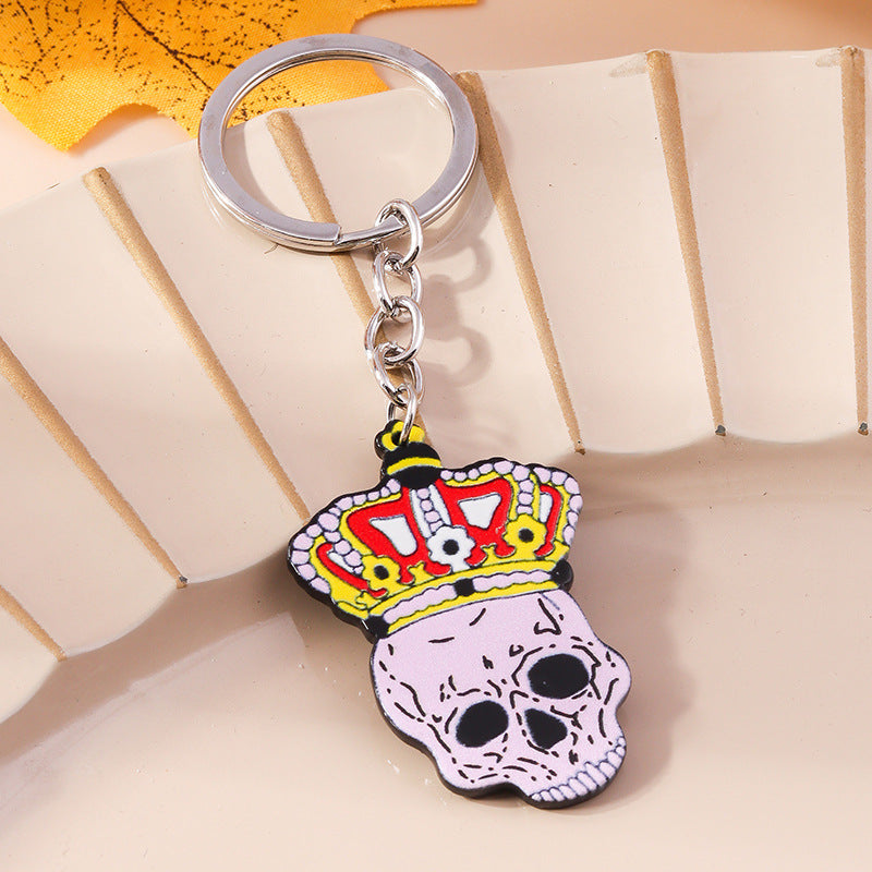Wholesale Crown Skull Zinc Alloy Keychain