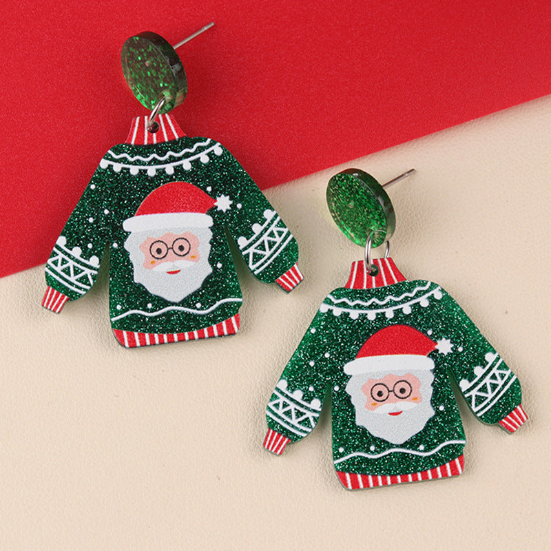 Wholesale Acrylic Sweater Christmas Earrings Earrings