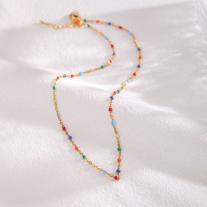 Wholesale Colorful Beaded Colorfast Clavicle Necklaces