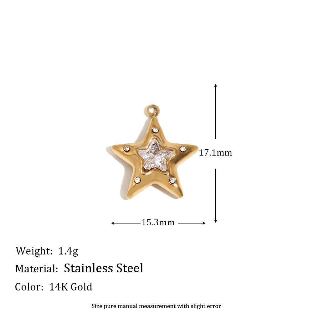 Wholesale Golden Ocean Flower Heart-Shaped Smiley Face Pendant