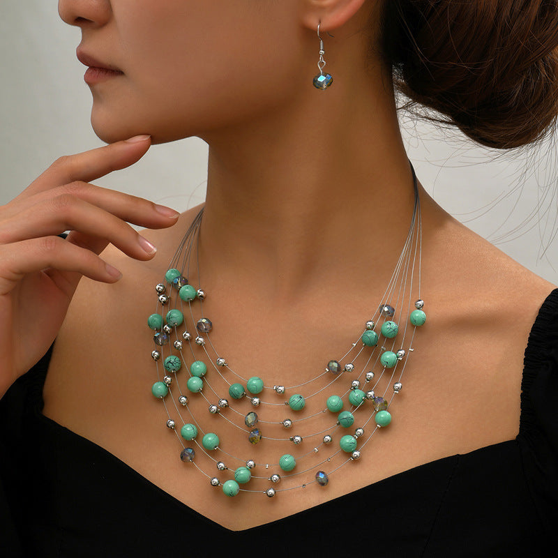 Wholesale Colored Pearl Glass Necklaces