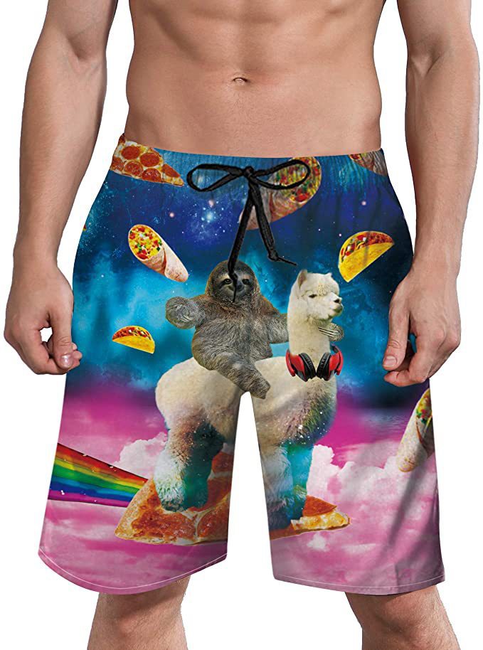 Wholesale Men's Swim Trunks 3D Printing Beach Shorts Quick Dry Swimwear