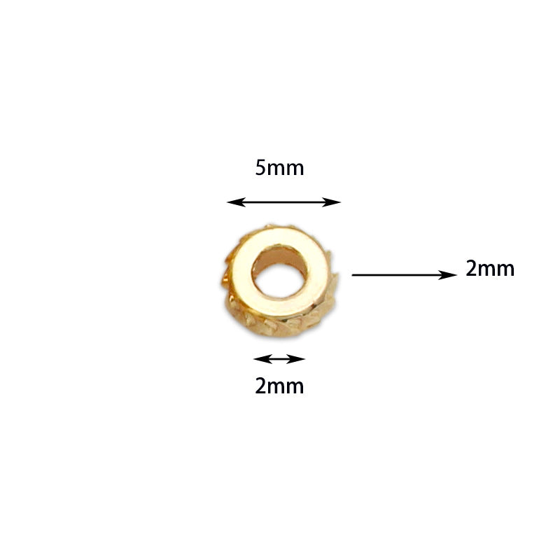 Wholesale Copper Plated 18K Gold 4mm Three Section Spacer Batch Flower Scattered Beads, 10 Pieces Per Package