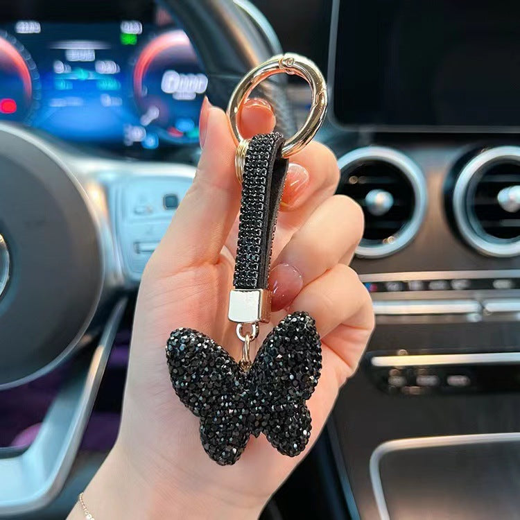 Wholesale Full Diamond Butterfly Set Diamond Ring Car Keychains