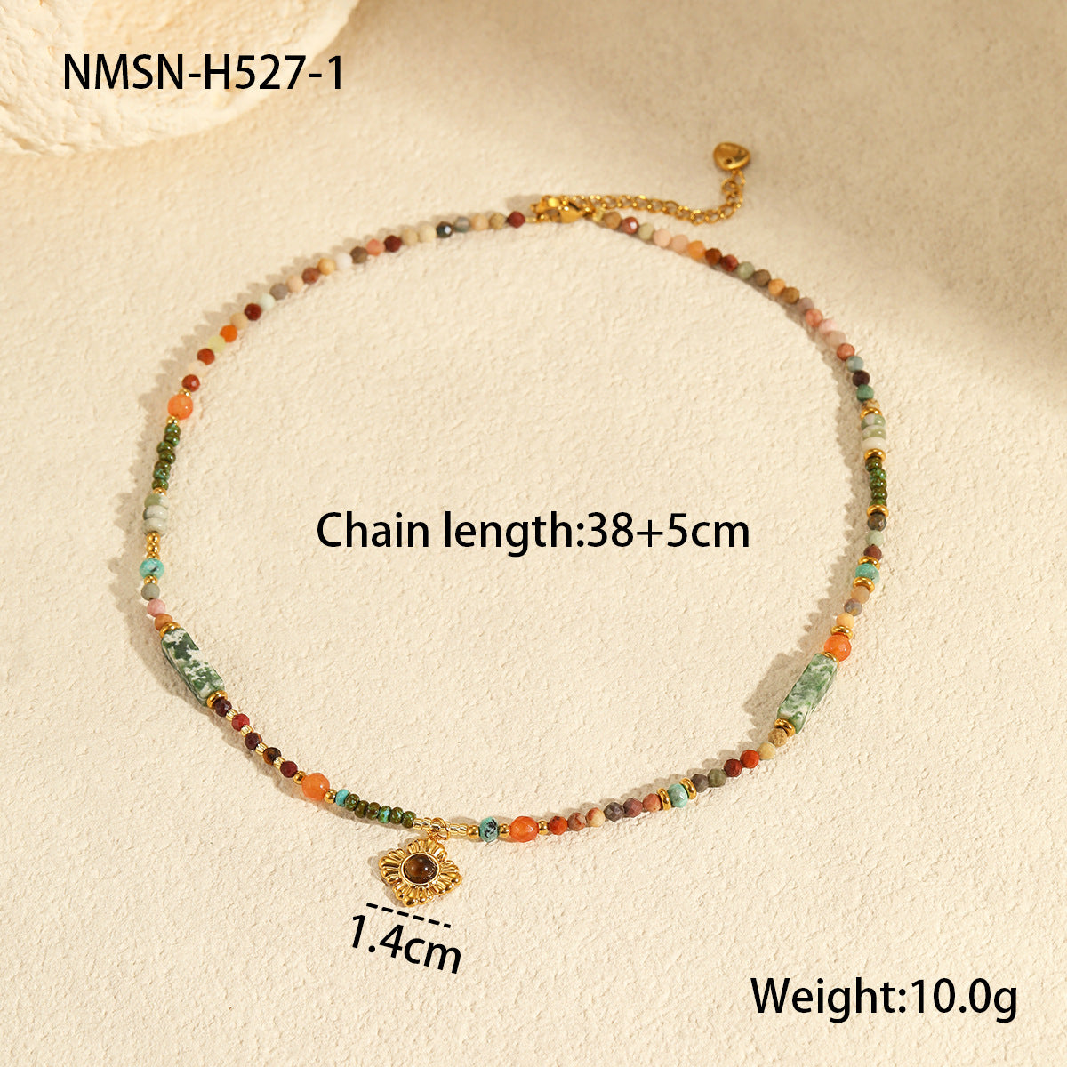 Wholesale Natural stone Stainless Steel Necklace