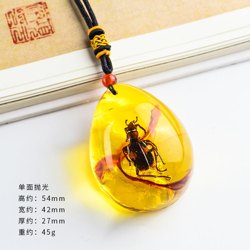 Wholesale True Live Insect Specimen Amber Pendant