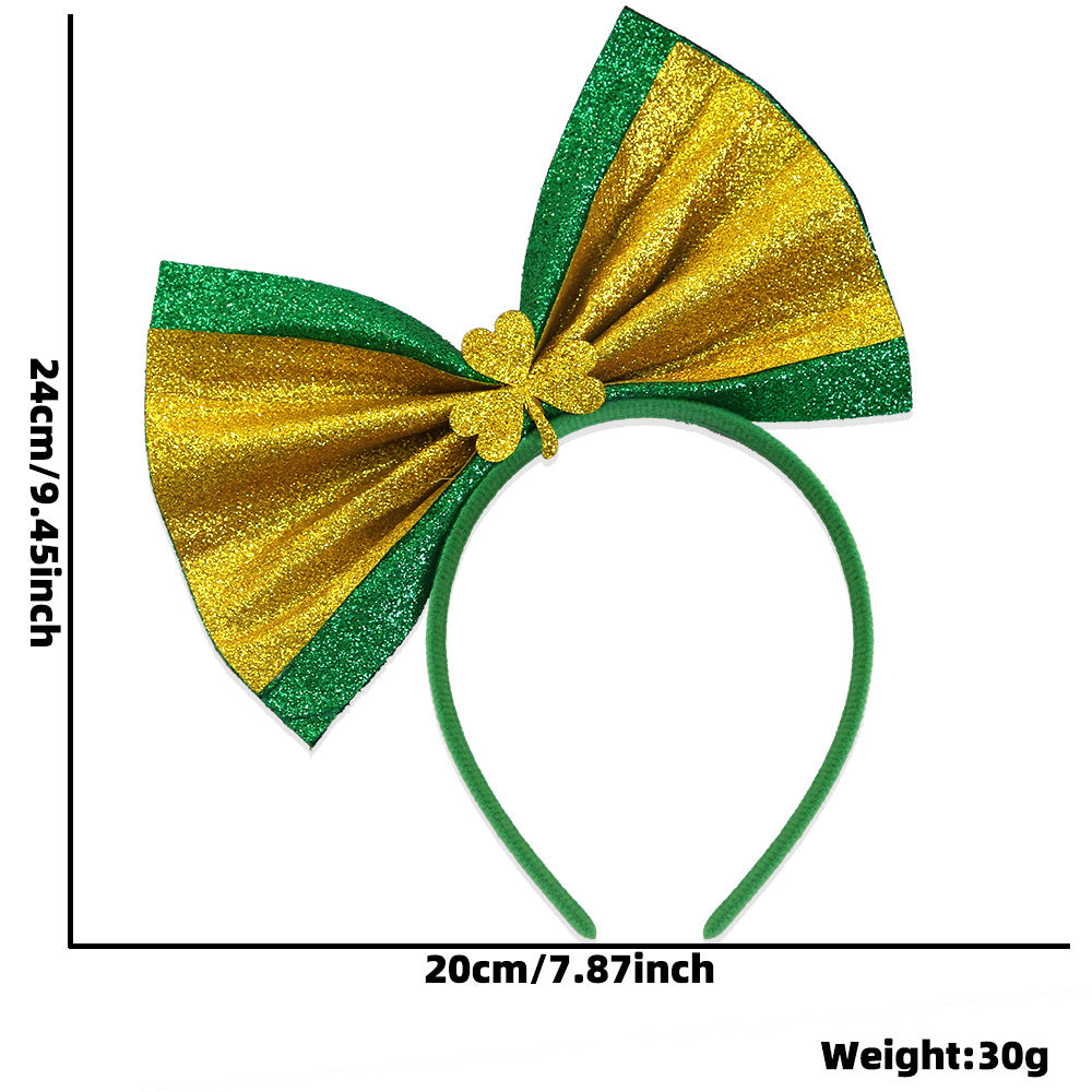 Wholesale St.  Patrick' s Day shamrock ribbon bow headband