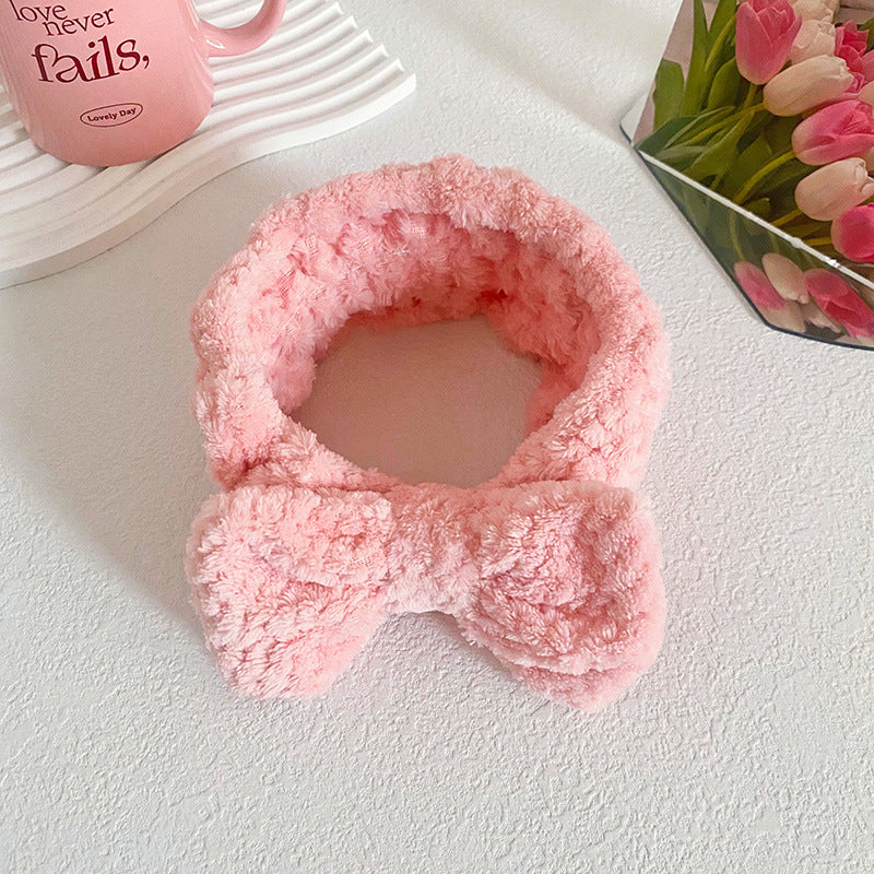 Wholesale Simple Pineapple Bow Hair Band Women's Face Wash Sports Headband Wide Edge Jewelry Cute Makeup Hair Band