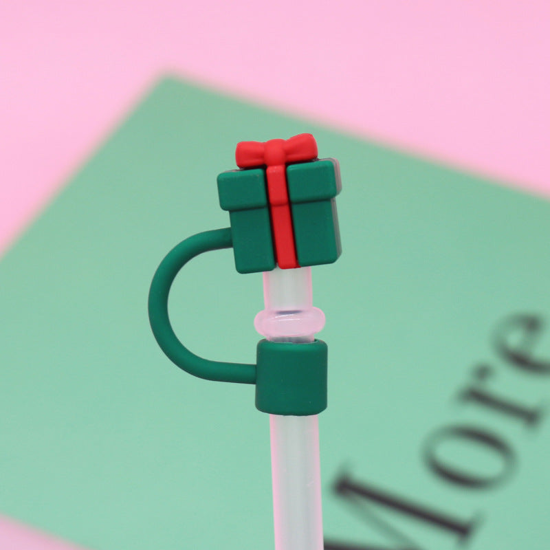 Wholesale Christmas 8MM Silicone Straw Caps