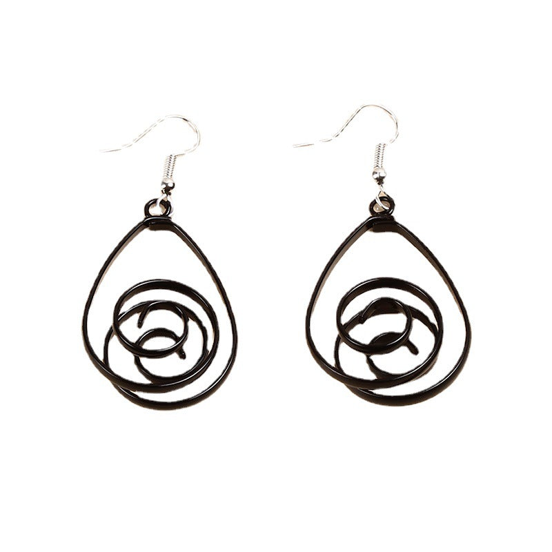 Wholesale Circle Versatile Women's Personality Exaggerated Long Drop Earrings