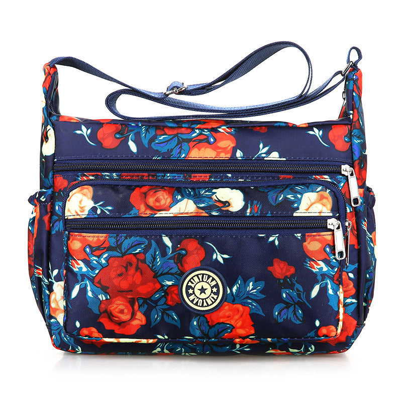 Wholesale Oxford Cloth Flower Cloth Diagonal Span Large Capacity Canvas Shoulder Bags