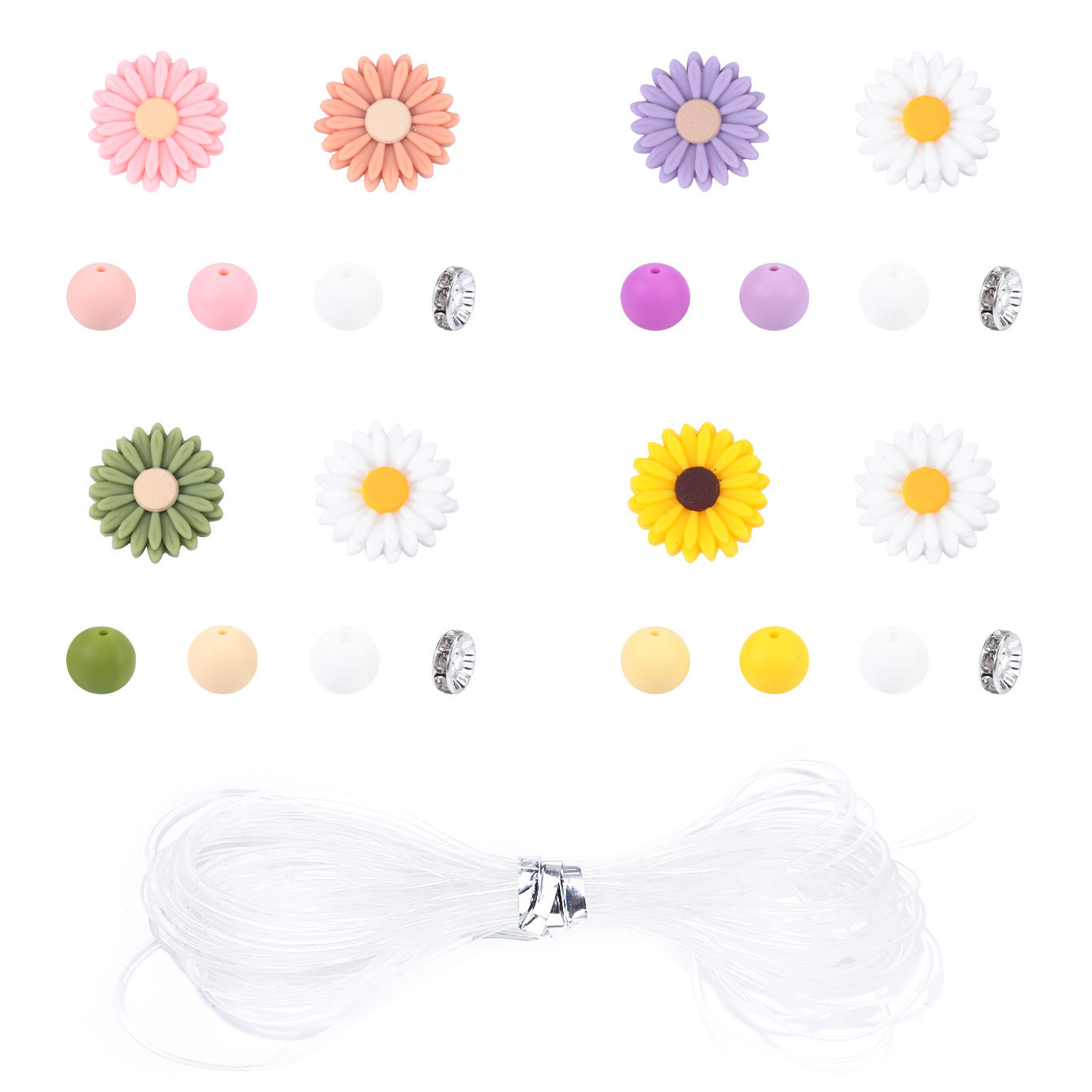 Wholesale Little  Silicone Beads suit Bag Diy Bracelet Solid Colors Silicone Beads