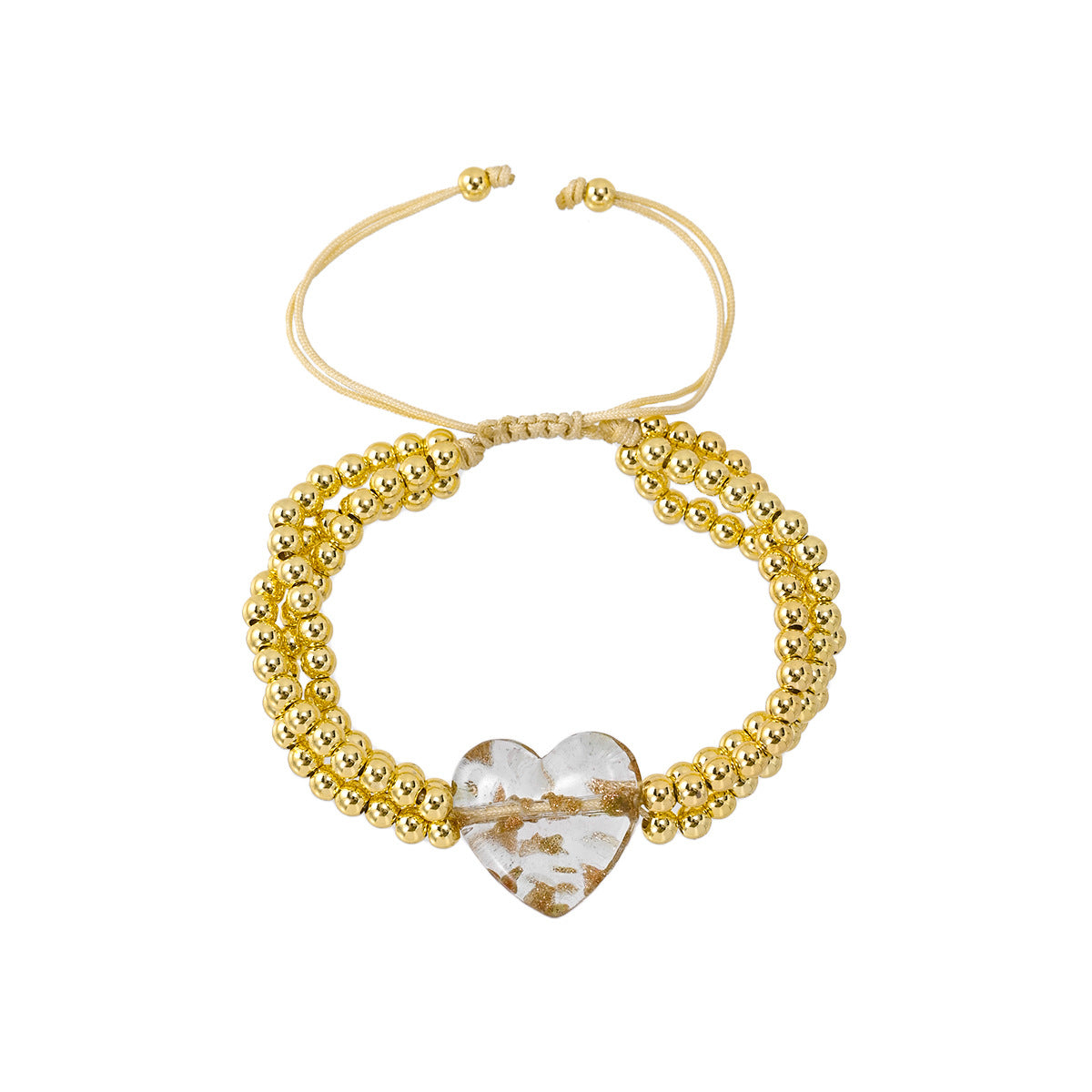 Wholesale Liuli heart-shaped peach heart multi-layer bead weaving bracelet