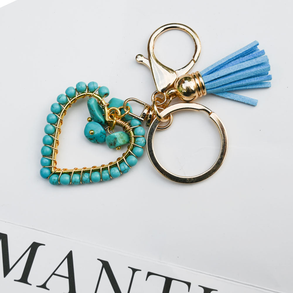 Wholesale  Natural Stone Keychain Bohemian Style