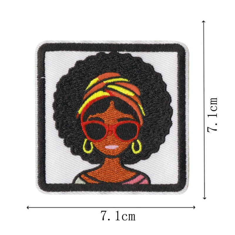 Wholesale Embroidered Patch With Black Independence Day Design Sew On Decorative Badge For Coats Casual Craft Supply For Resale