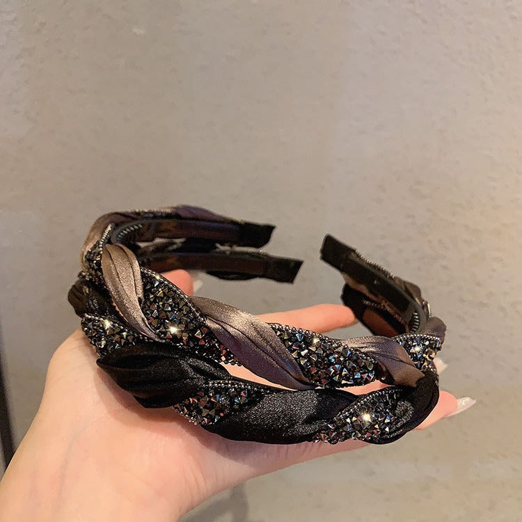 Wholesale Twist Headband Hair Accessories Elegant Versatile Non-Slip Toothed Headband Exquisite Girl High-End Niche Design Headband