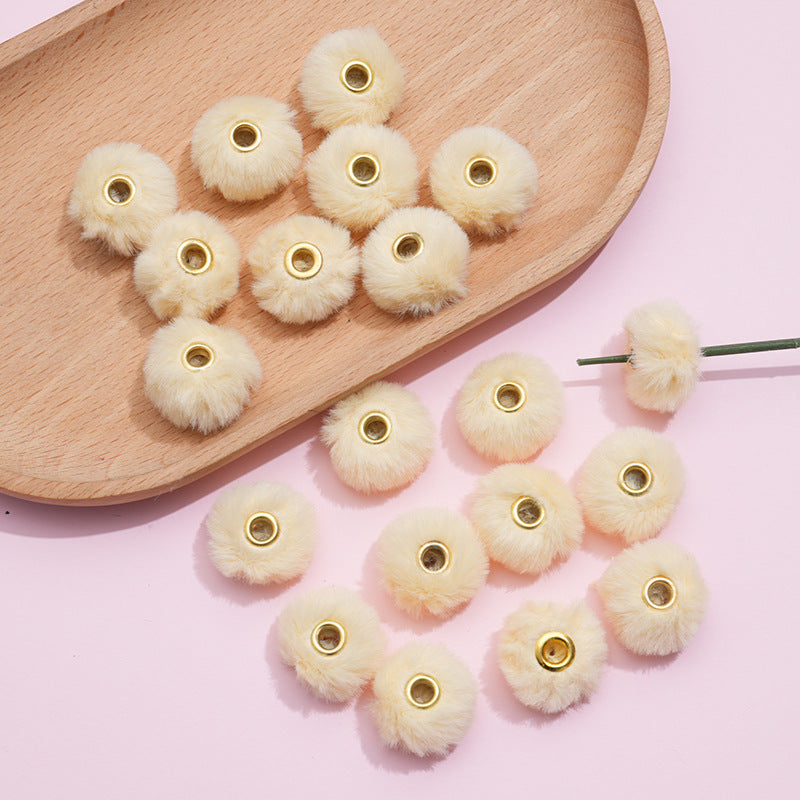 Wholesale 100pcs/pack  20MM Plush Ball Beads Spacers  DIY Beaded Pen Accessories