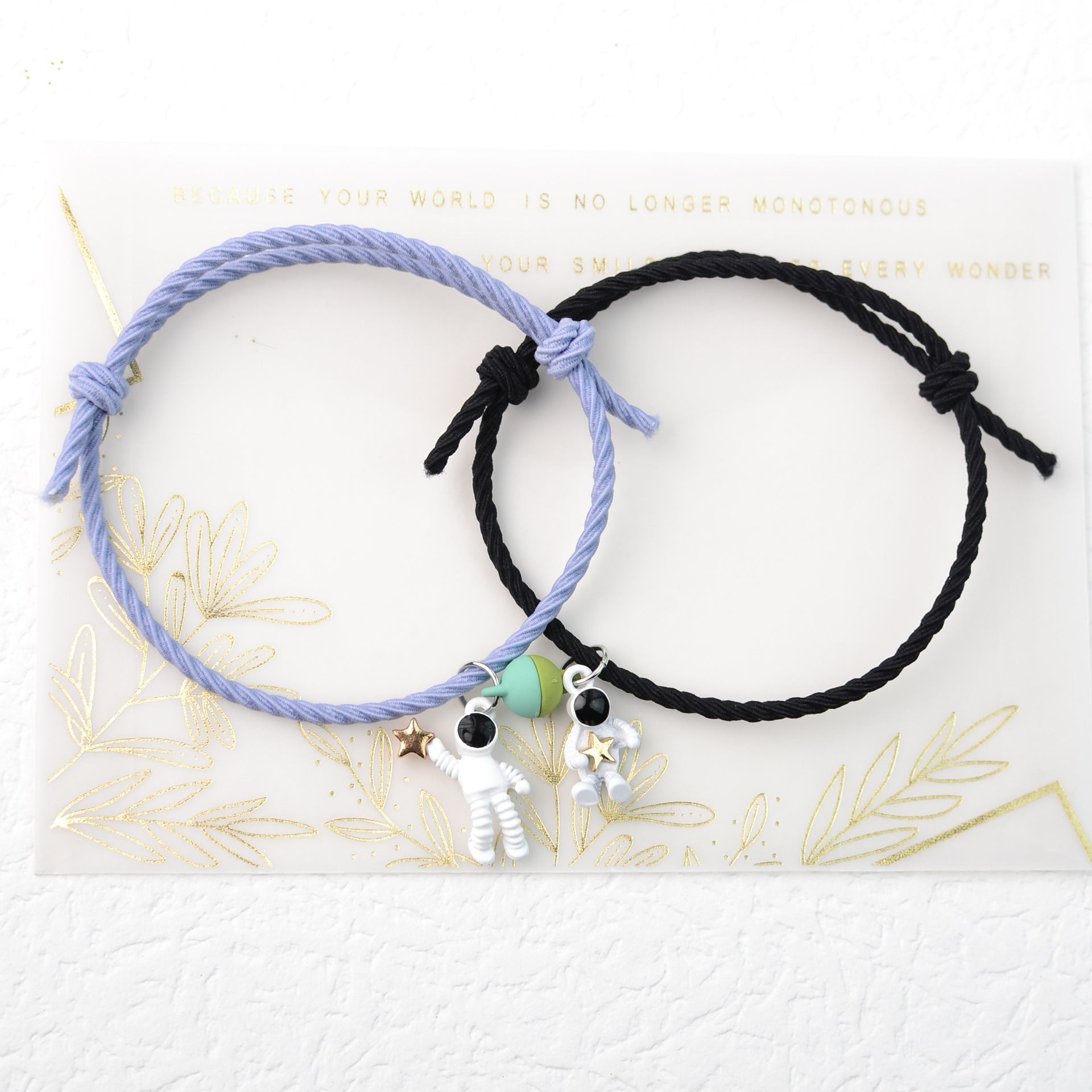 Wholesale Astronaut Can Reach the Stars Elastic String Couple Bracelet