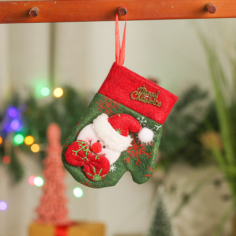 Wholesale Christmas Decoration Small Size Non-woven Christmas Socks Christmas Tree Decorations Candy Bags