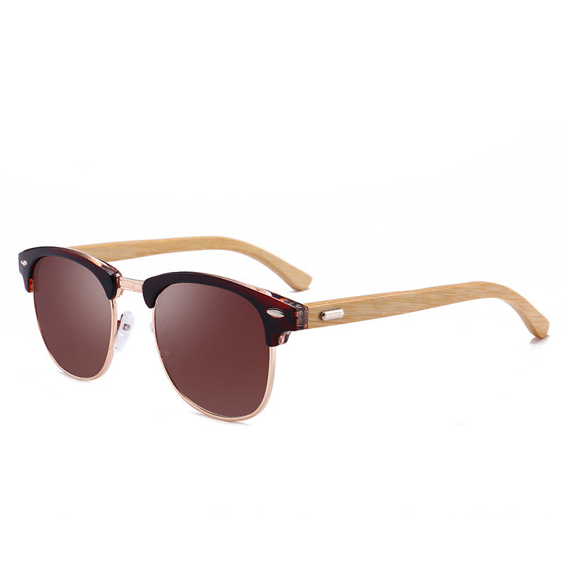 Wholesale Polarized sunglasses for men and women bamboo legs retro glasses