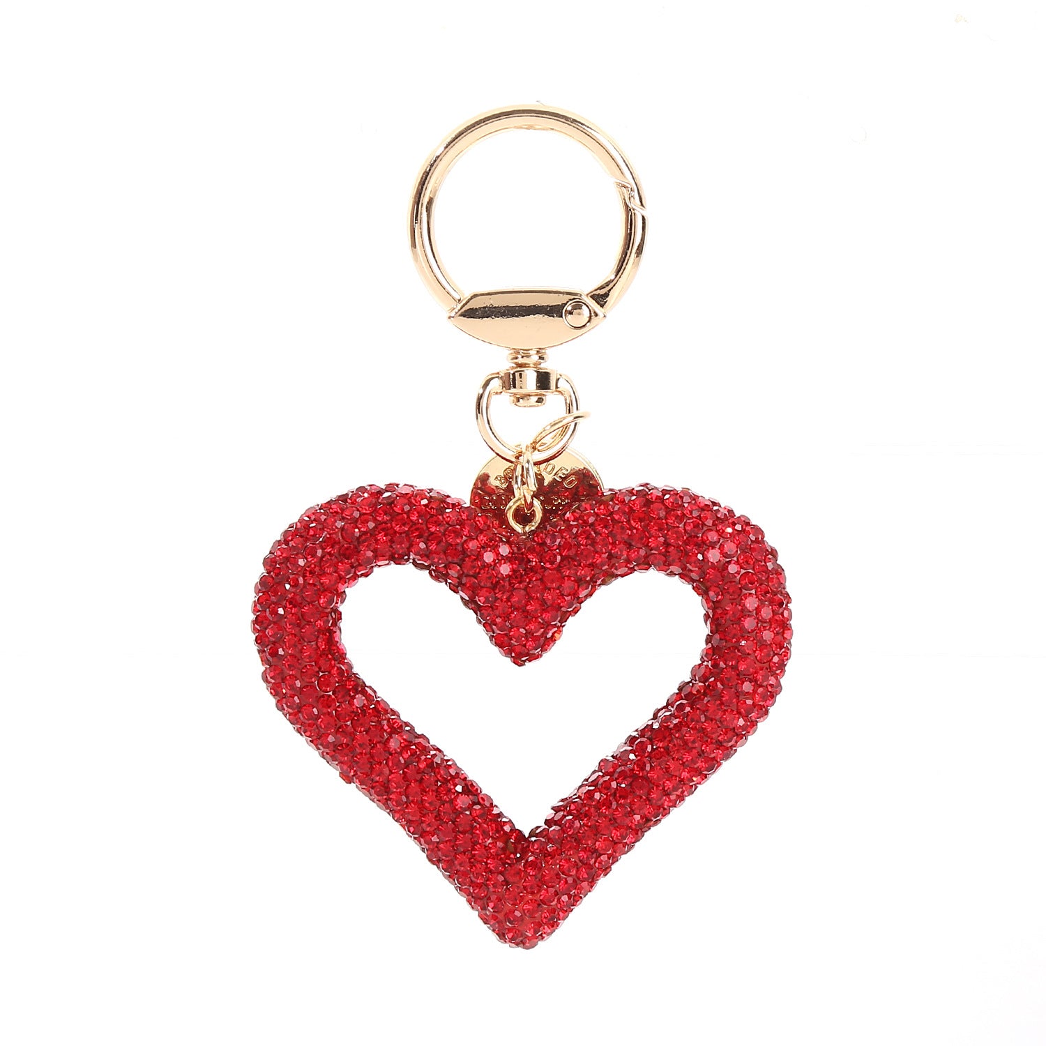 Wholesale Hollow Diamond Heart Key Chain
