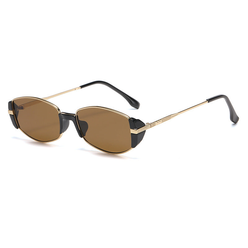 Wholesale Small brown retro sunglasses, UV protection, myopia, adjustable degree